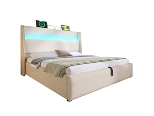 Lit coffre 180x200 cm MAISENTIEL coloris beige