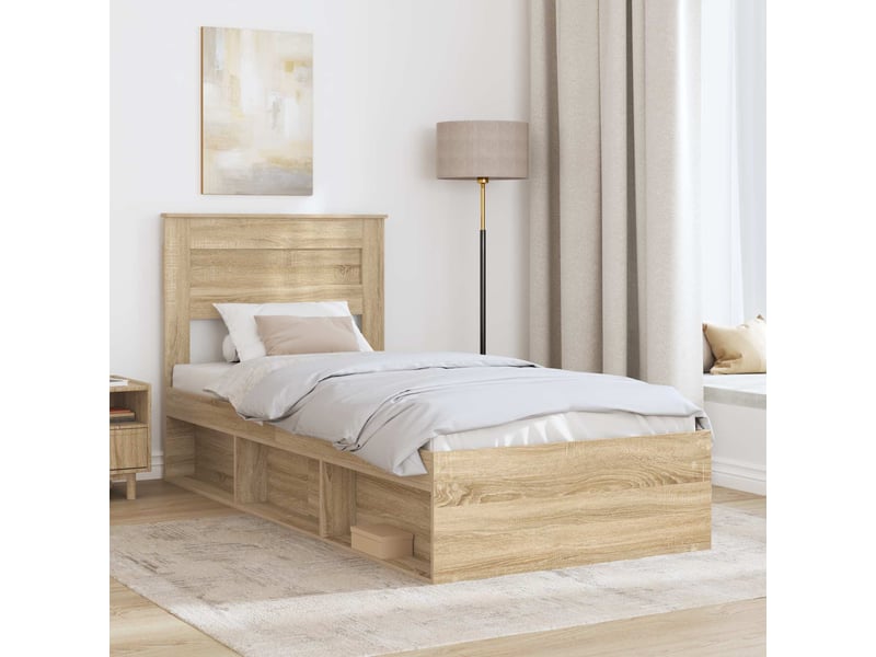 Lit simple- lit adulte - cadre de lit sonoma 100 x 200 cm bois de pin massif - Conforama B