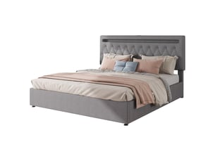 Lit coffre 180x200 cm REDOM   coloris gris