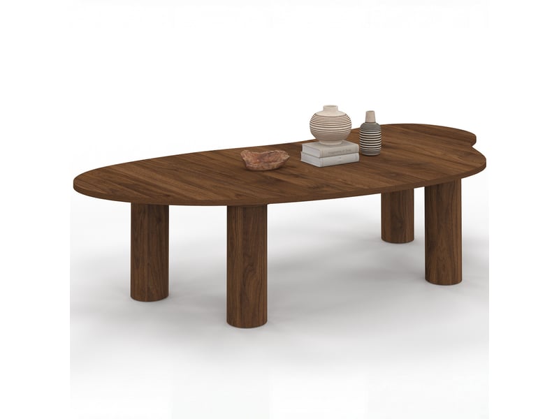  Table basse organique 140 cm bois effet noyer  - Conforama A