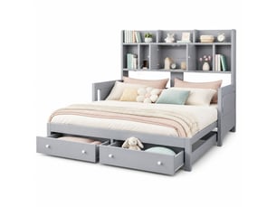 Lit banquette 90x190 cm VIVRYN coloris gris