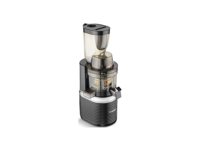  Extracteur de jus lent vertical js 8012 43 tr min 3 passoires moteur induction 200 w noir et argent CAT8590669376780 - Conforama D