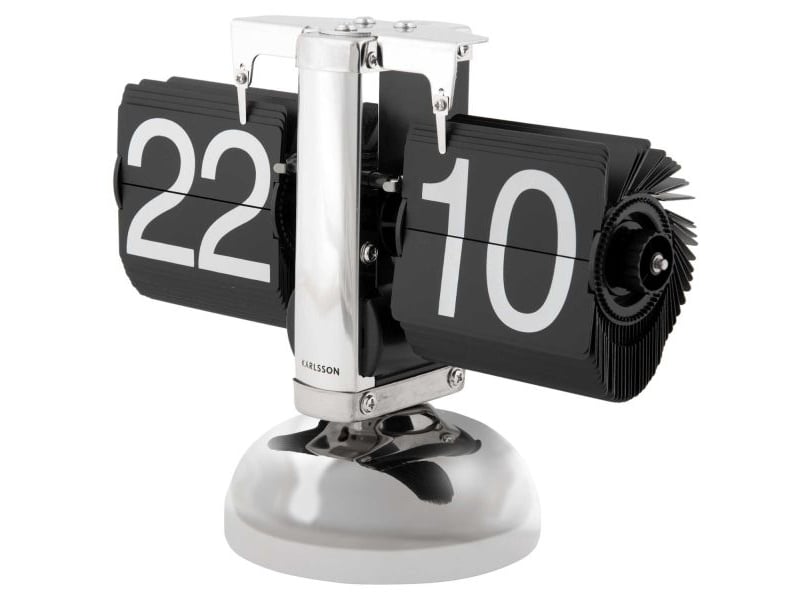  Horloge à poser small flip chrome  - Conforama D