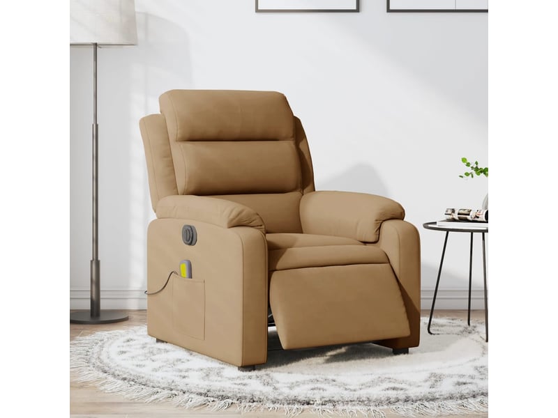 Vidaxl fauteuil inclinable de massage électrique marron velours - Conforama B