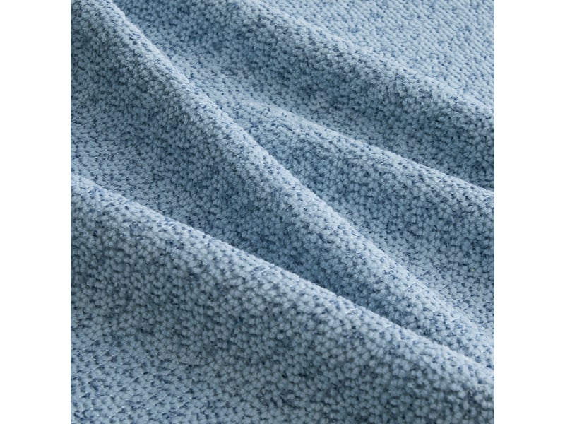  Canapé droit coquille 2 places bouclette bleu – 210 x 104 x 79 cm Fay Lum - Conforama E