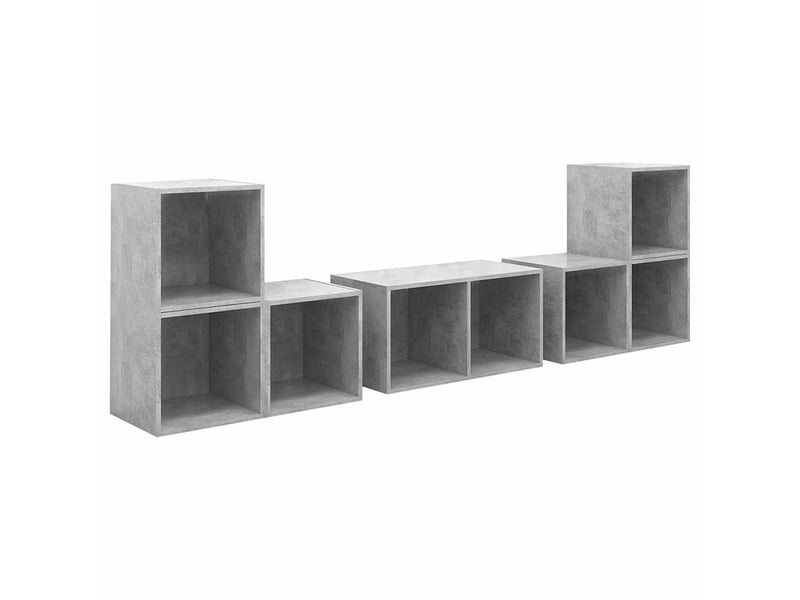  Ensemble de meubles tv 6 pcs gris béton bois d'ingénierie shl84550  - Conforama A