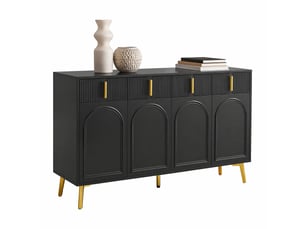 Buffet 4 porte(s) 4 tiroir(s) LPOSPI - 140 cm coloris noir