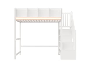 Lit mezzanine 90x200 cm coloris blanc