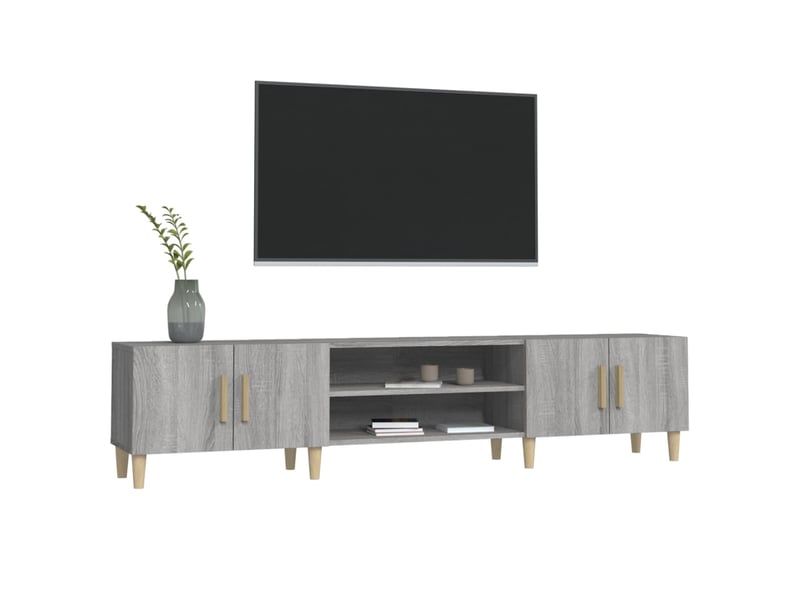  Meuble tv - banc tv - meuble de rangement sonoma gris 180x31,5x40 cm bois d'ingénierie  - Conforama D
