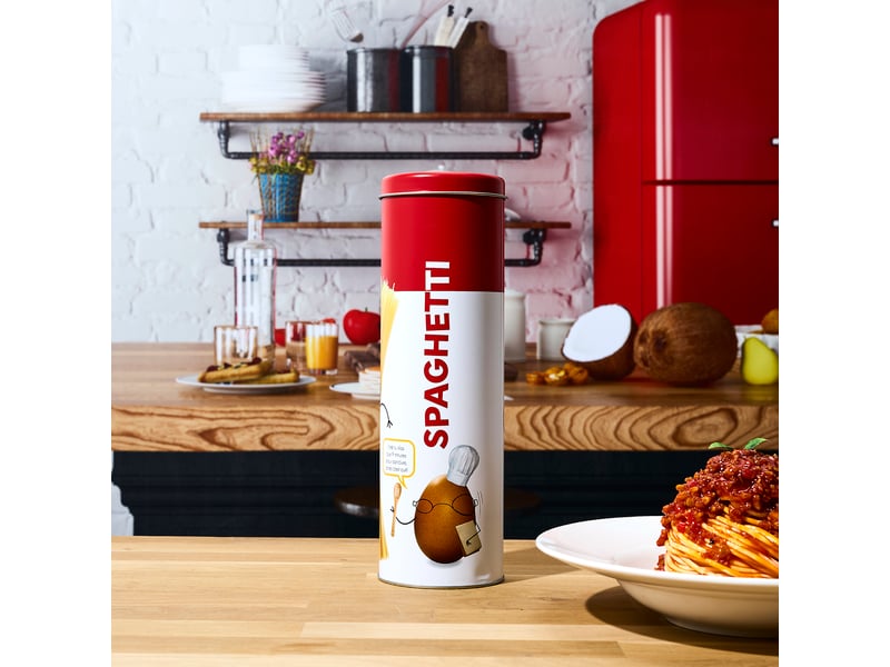  Boîte à spaghettis en métal ludique 27cm rouge  - Conforama E
