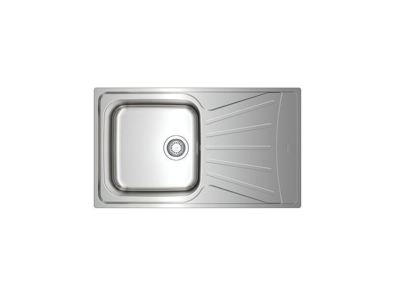  Evier encastrable inox poli reversible 1 bac 1 egouttoir 86x50 cm TEK1703029448499 - Conforama D