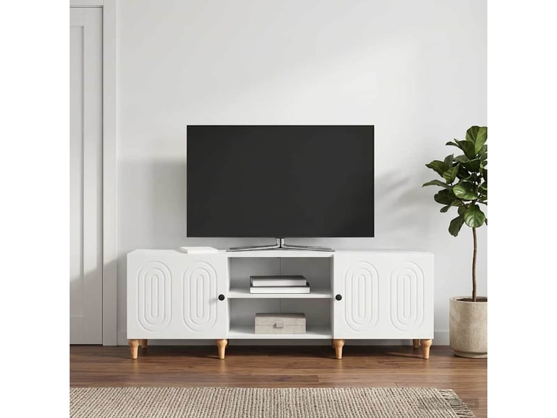  Meuble tv - banc tv - meuble de rangement blanc 150 x 31 x 50 cm bois d'ingénierie  - Conforama B