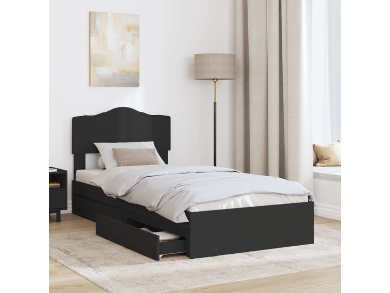  Lit simple- lit adulte -  lit de rangement avec tiroir noir 70 x 190 cm bois d'ingénierie  - Conforama B