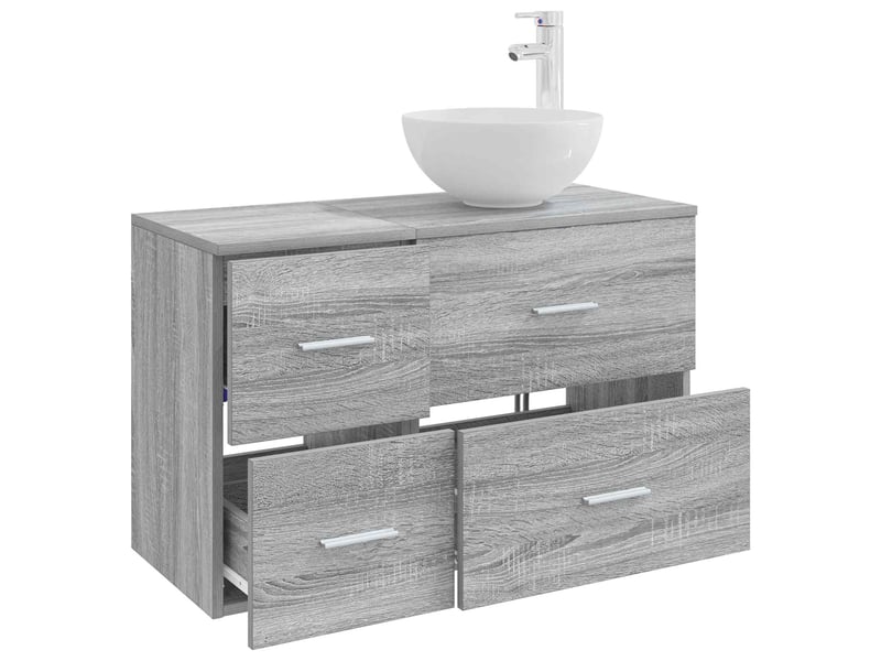 Ensemble de mobilier de salle de bain 2 pcs sonoma gris shl208 - Conforama C