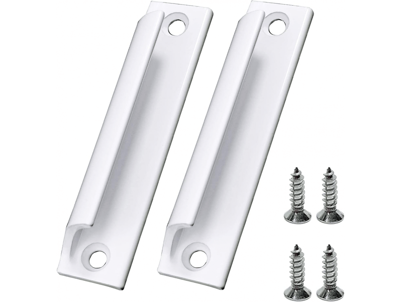 Poignée de porte de balcon extérieure, 2 poignées de porte de patio, adaptée à la maison, portes de placards, etc. Avec vis (blanc) - Conforama A