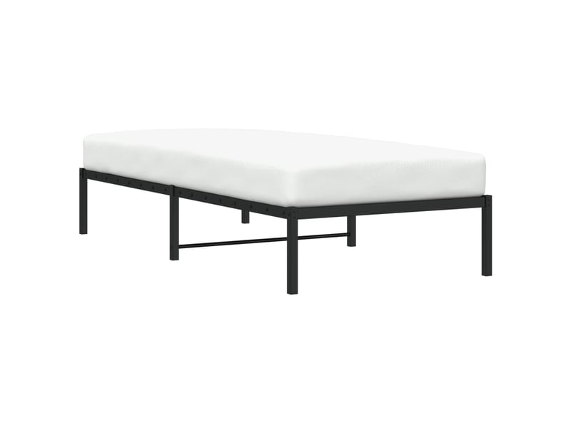  Lit simple- lit adulte -  cadre de lit métal sans matelas noir 90x200 cm  - Conforama B