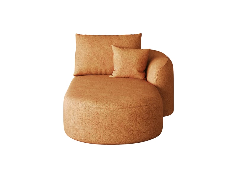  Canapé 1 place orange en tissu chenille, fauteuil lounge ergonomique avec mousse haute résilience, 168x106x85 cm  - Conforama R