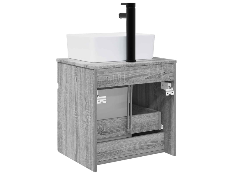 Meuble de lavabo mural, rangement salle de bain sonoma gris 49x41x63 cm shl7454 - Conforama D