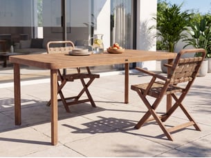 Table de salle à manger de jardin roncello 180 cm 90 cm acacia marron