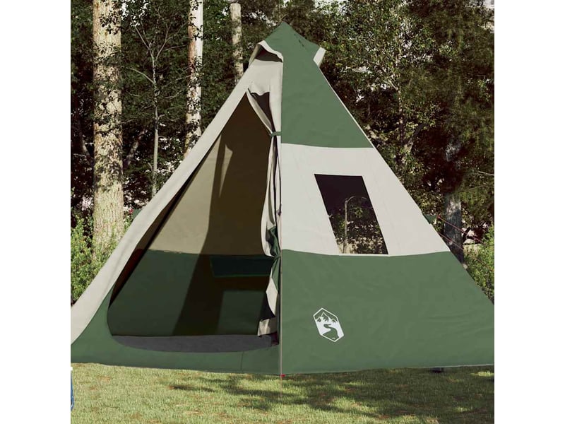  Tente de camping tipi 7 personnes vert imperméable  - Conforama B