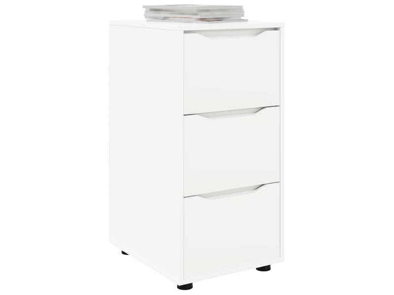  Armoire de rangement, commode de rangement 40 x 48 x 81 cm bois d'ingénierie blanc  - Conforama C
