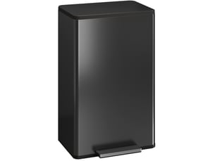 Poubelle de cuisine 45 l à pédale soft-close noire