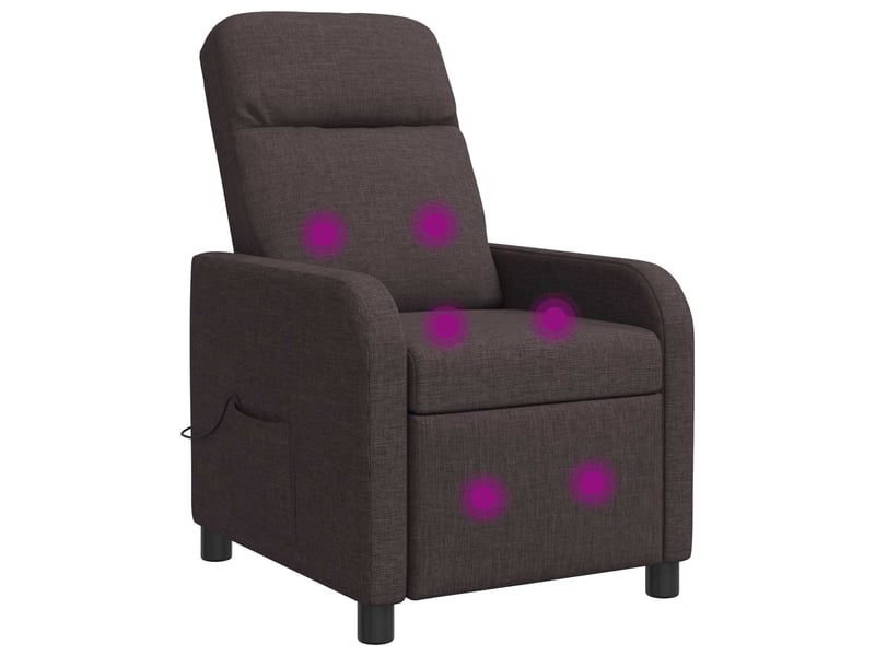  Vidaxl fauteuil de massage inclinable marron foncé tissu  - Conforama A