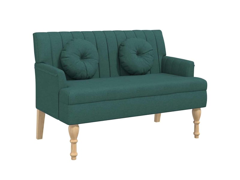  Banc chambre avec coussins vert foncé 113x64,5x75,5 cm tissu  - Conforama A