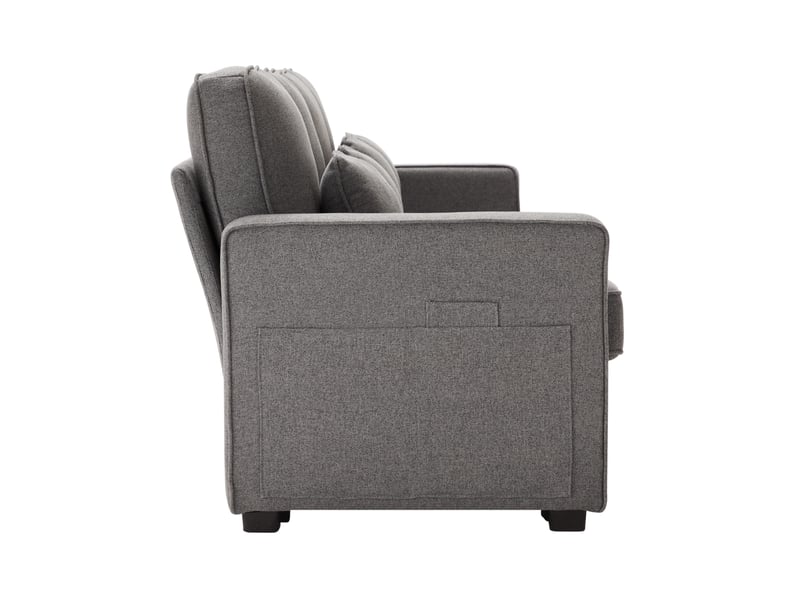  Canapé 4 places 290x83x88 cm avec console usb gris foncé  - Conforama A