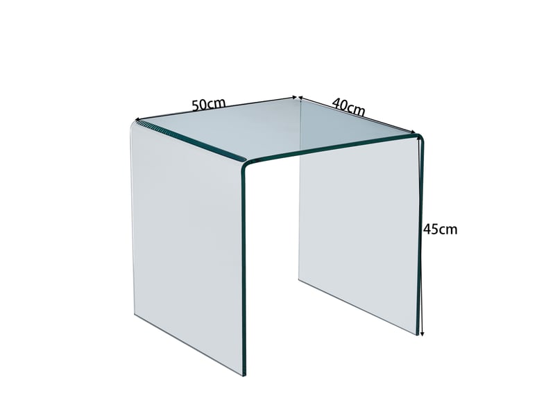 Table d'appoint 50x40x45 cm verre trempé transparent - Conforama E