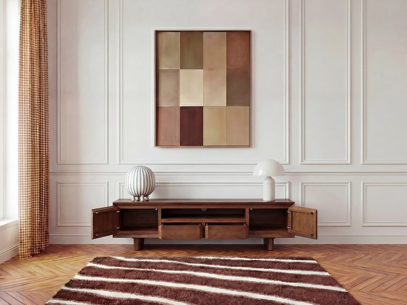  Bobochic meuble tv 2 tiroirs bellecour bois massif de manguier BELLECOUR - Conforama D