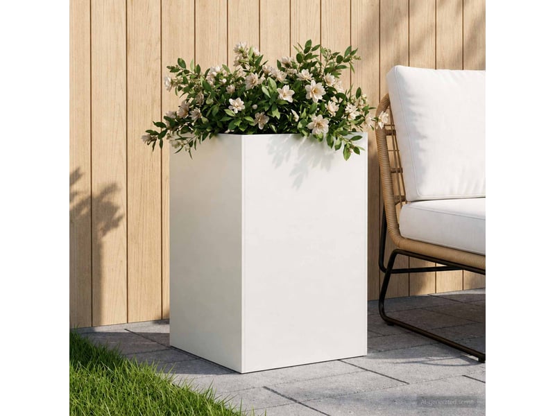  Jardinière - cache-pot de jardin blanc 50 x 50 x 75 cm acier laminé à froid  - Conforama B