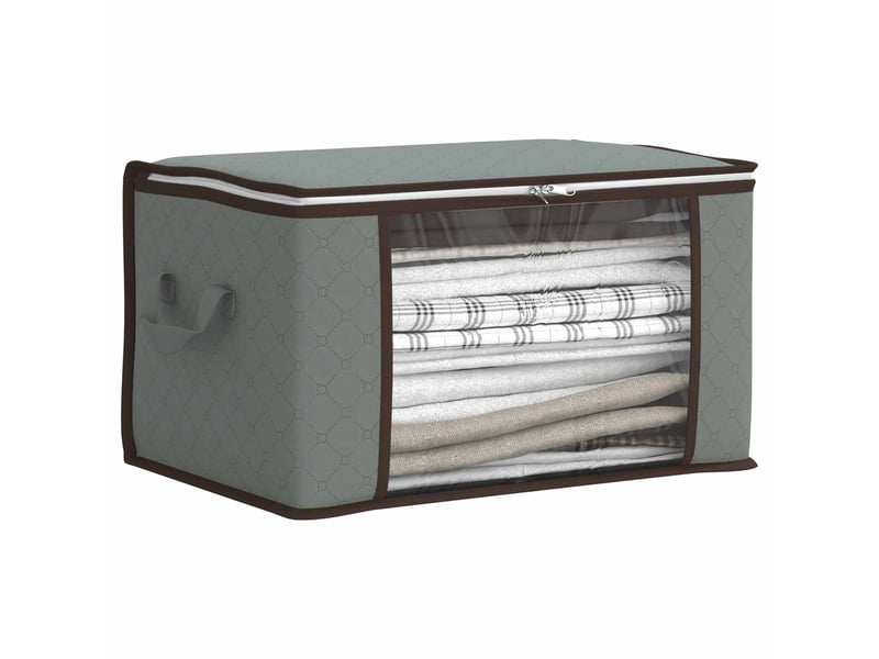 Boîte de rangement avec fenêtre latérale transparente gris shl37374 - Conforama C