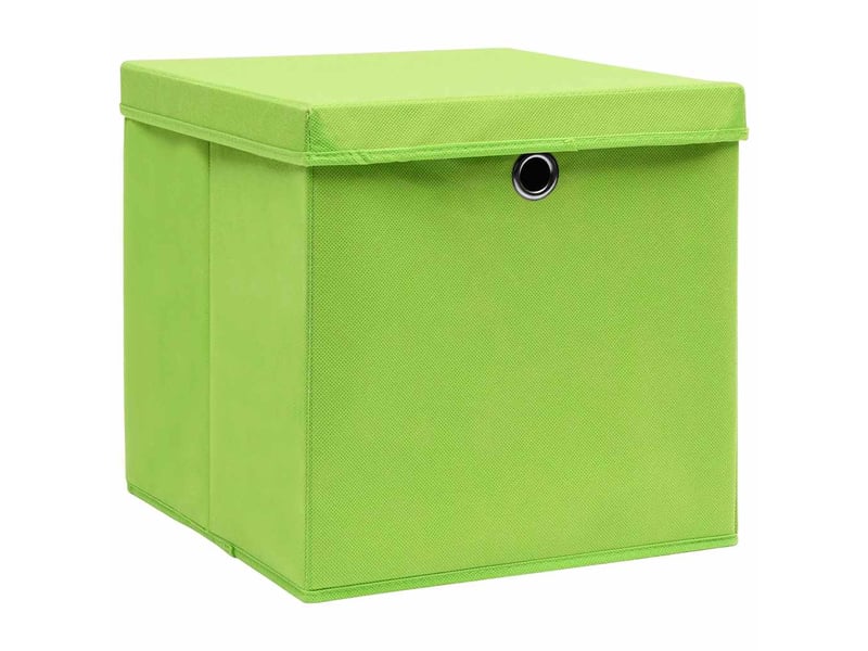  Boîtes de rangement avec couvercles 4 pcs 28x28x28 cm vert  - Conforama A
