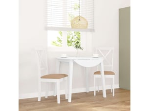 Vidaxl chaises à manger coussins 2 pcs blanc bois massif caoutchouc