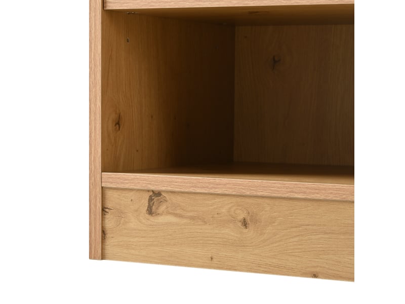 Meuble à chaussures 142x35x110 cm avec banc assis et 3 portes en rotan tressé naturel, rangement avec tiroir intégré - Conforama E