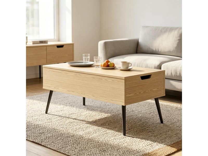  Table basse relevable - plateau ajustable, usage multiple - parfaite comme table d'appoint  - Conforama B