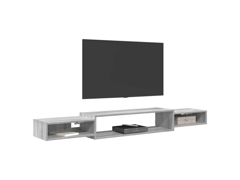  Meuble tv - banc tv - meuble de rangement mural montage mural sonoma gris 180 x 28 x 21 cm  - Conforama C