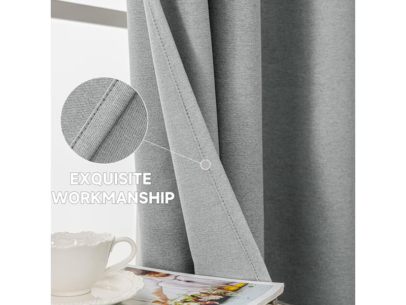 Lot de 2 rideaux occultant thermique 140 x 250 cm gris - Conforama E