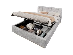 Lit coffre 140x200 cm evarich coloris gris