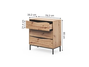 Commode 1 tiroir(s) <strong>VICCO</strong> <strong></strong> coloris bois clair largeur 79.2 cm