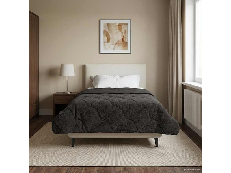  Duvet d'hiver - couette 135 x 200 cm hiver - couette anthracite respirant  - Conforama B