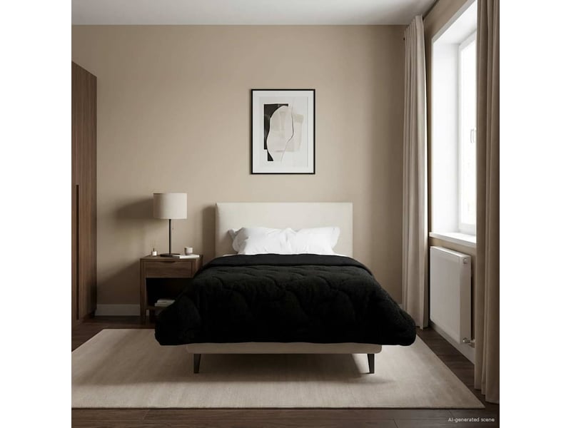  Couette - duvet d'été 155 x 220 cm été noir respirant  - Conforama B