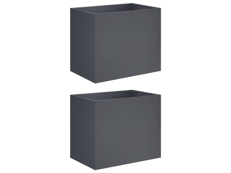  Jardinière - cache-pot de jardin 2 pcs anthracite 50 x 40 x 50 cm  - Conforama A