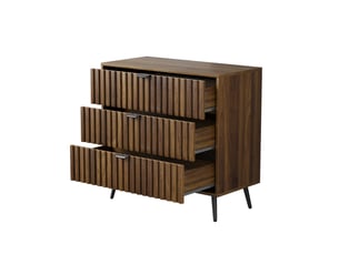 Chiffonnier 3 tiroir(s)    MODENVIE  coloris bois foncé largeur 80 cm hauteur 78 cm