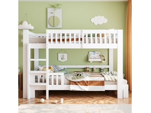 Lit superposé 2x90x200 cm TCQPZ coloris blanc