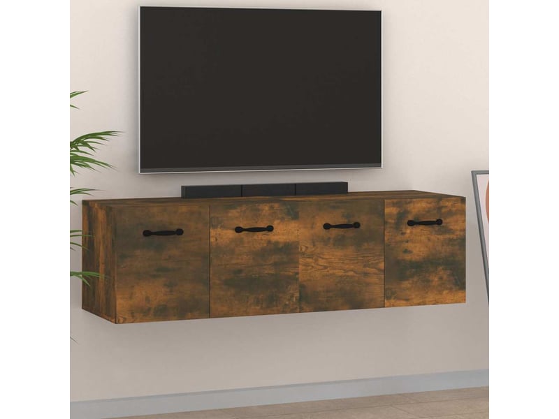  Armoires murales 2 pcs salon chêne fumé 80x35x36,5cm bois d'ingénierie  - Conforama B