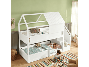 Lit superposé 2x80x200 cm <strong>HAUSS SPOLE</strong> <strong></strong> coloris blanc