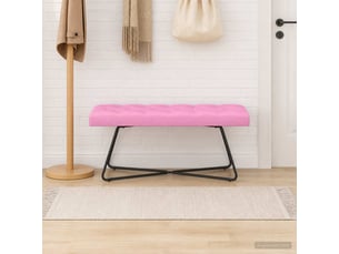 Banc chambre, banc de lit avec capitonnage bouton rose 110x40x46 cm tissu