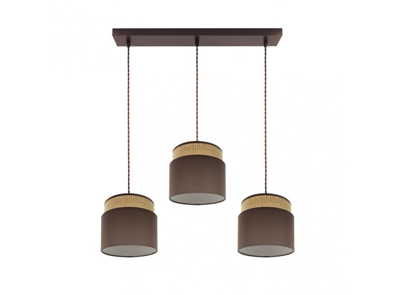 Rampe de plafond fabrilamp kandy naturelmarron 3 x e27 hauteur réglable 46-106 cm 68x19 cm 174293102 - Conforama C